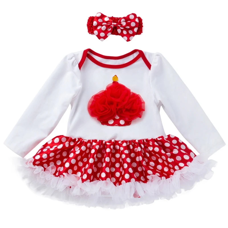 

YK Newborn Infant Birthday Girl Clothes Sets Tuty Lace High Quality Cotton Long Sleeve New Year Gift For Girls 0-24M Kids Outfit