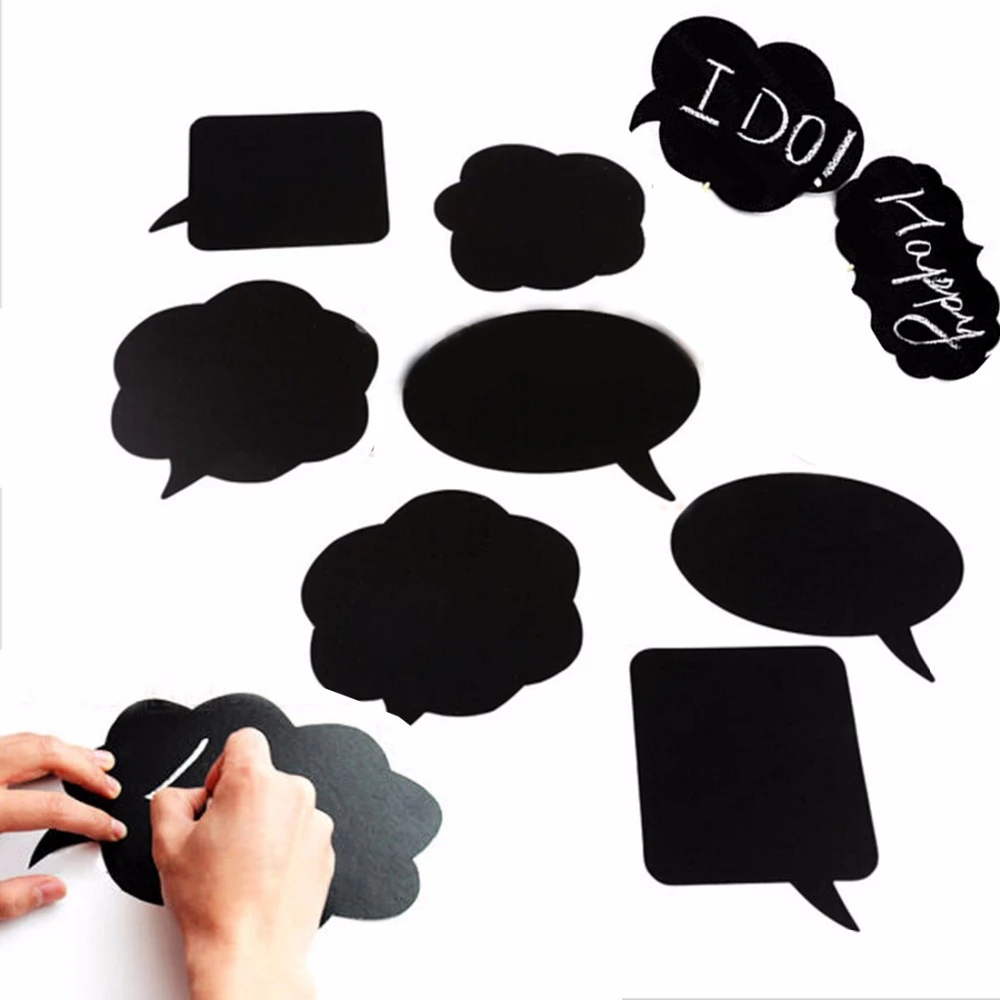 Accessoires De Cabine Photo 10 Pieces Ensemble Bricolage Nuages Bulle Discours Decoration De Mariage Tableau A Craie Amusant Pour Fete D Anniversaire Mariage Aliexpress