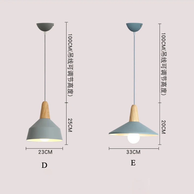 Скандинавские простые подвесные светильники E27 алюминиевая деревянная итальянская лампа домашний Ресторан украшение для прилавка освещение