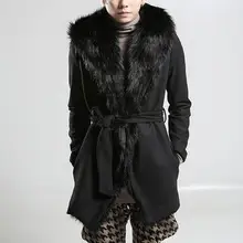 M-XL Горячая зима Мужская Новая мода культивировать мораль длинный материал с толстым теплым тренчем пальто