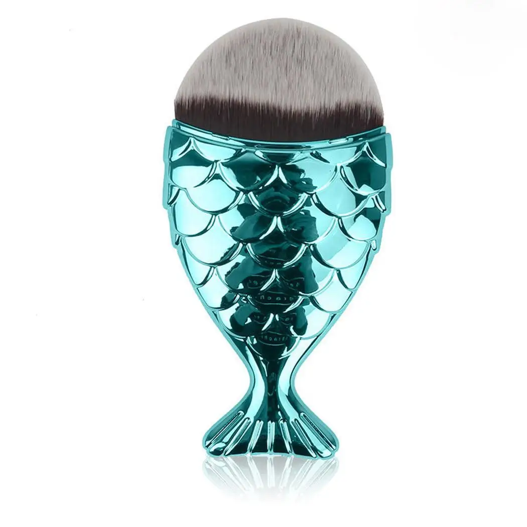 

New Mermaid Shape Glitter Makeup Powder ABS 11cm/4.3inch Face Single Blush Brushes Cosmetic Make Up Tool