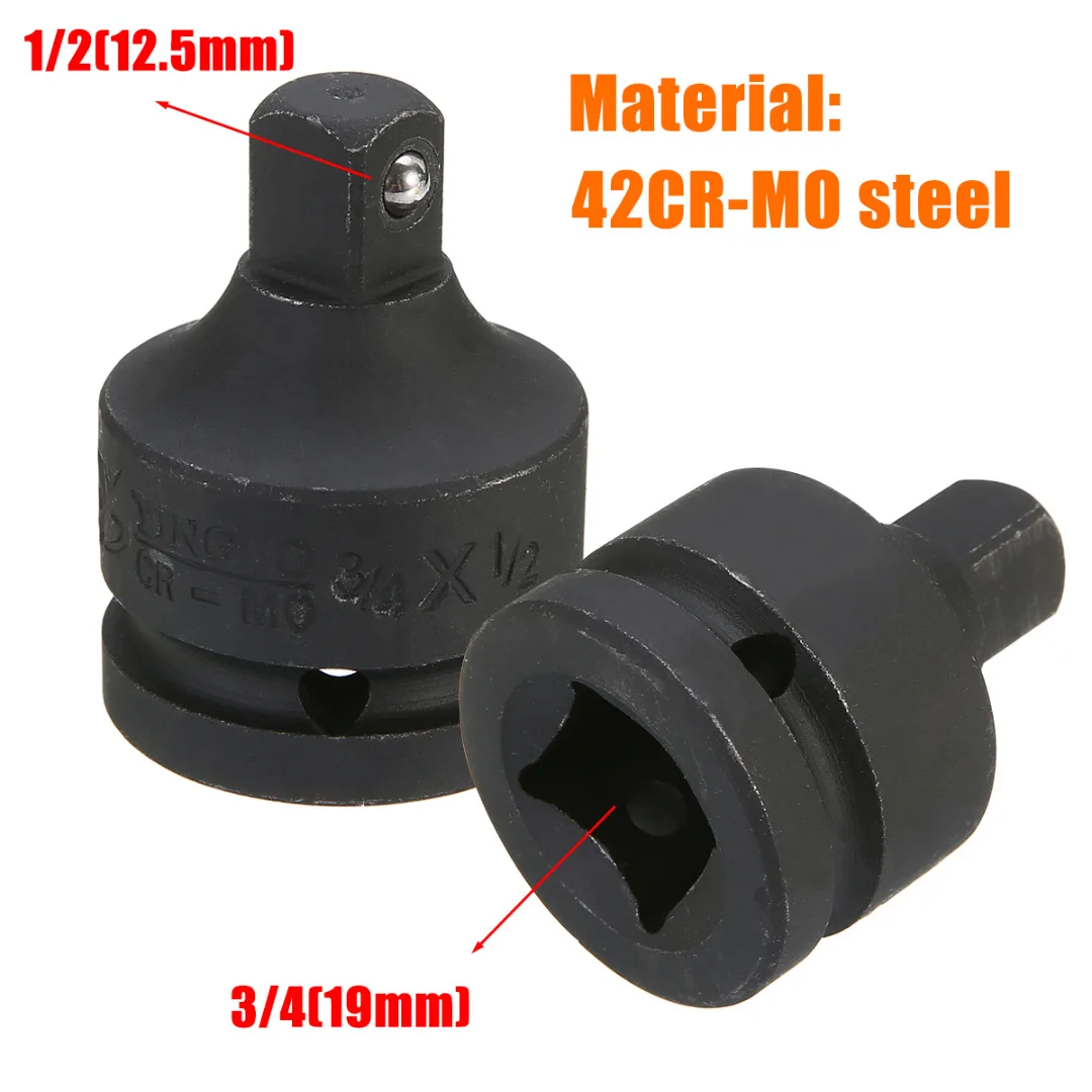 3/4`` Female to 1/2`` Male Impact Adapter Reducer Set for use with Impact Wrenches and Drills in Auto and Construction Work