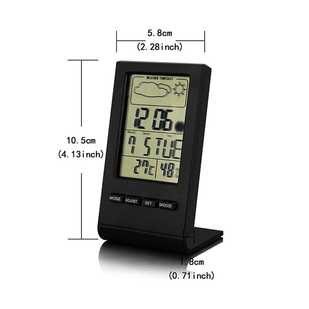 Электронный гигротермограф с функцией даты и погоды внутренний цифровой термо-гигрометр#15