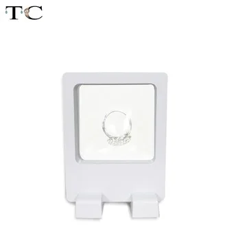 Free Shipping PET Membrane Accessories 7x9cm Jewelry Ring Packaging 3D Display Box Jewellery Presentation Stand Holder Rack