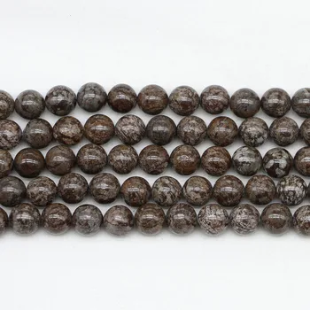 

4/6/8/10/12mm Natural Stone Bead Brown Snowflake Obsidian Bead Round Loose Spacer Beads For Jewelry Making Findings DIY Bracelet