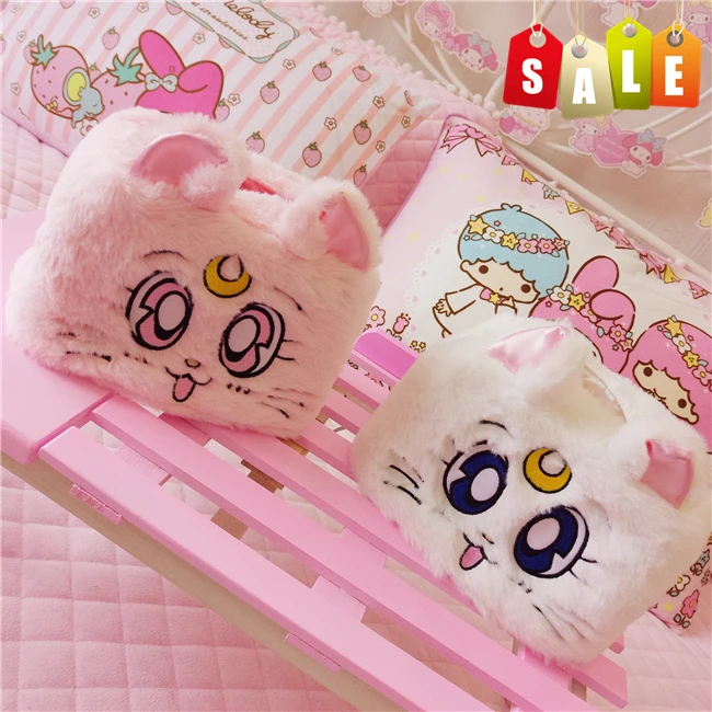 

Kawai Anime Cartoon Moon Girl Soldier Sailor Luna Cat Soft Plush Lint Toy Cute Bag Cartoon Take Tissue Decoration Ornament