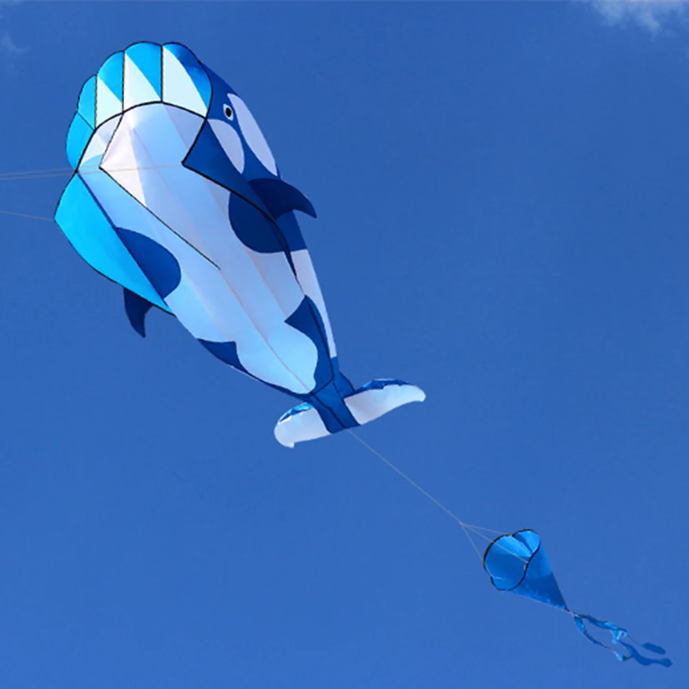 High Quality 3D Kite Huge Frameless Soft Giant Whale Flying Kite Sports Beach Kite Easy to Fly Outdoor Sports for Kids Adults