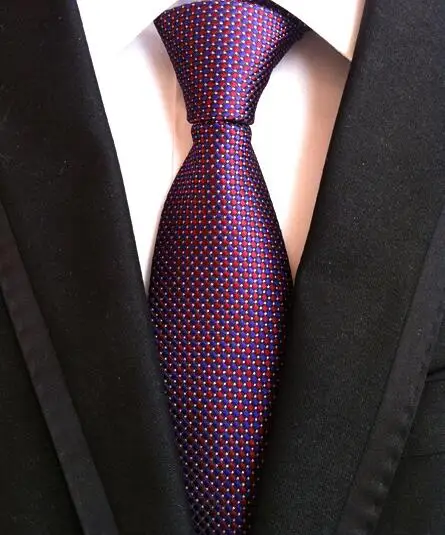 Модные галстуки классические мужские полосатые желтые темно-синие свадебные галстуки жаккардовые плетёные шелковые мужские Одноцветный галстук галстуки в горошек - Цвет: LUC-60