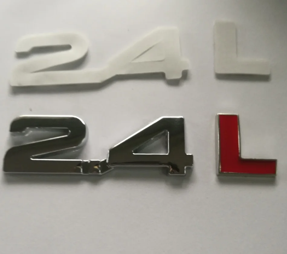 Newest Metal 2.4L Letters Car Turbo Engine Rear Trunk Emblem Badge Decal Sticker
