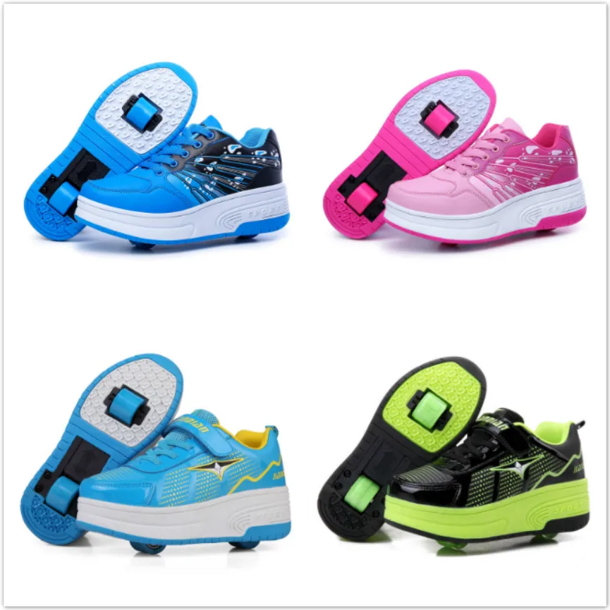 NEW Children Jazzy Junior Roller Skate Shoes Kids Sneakers With Two
