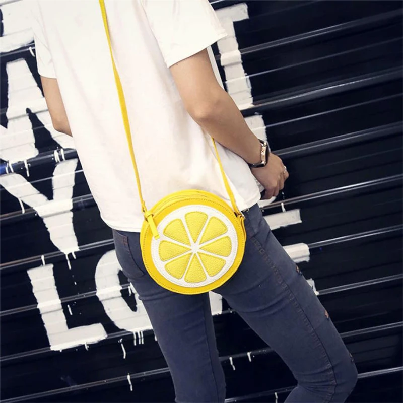 Crossbody bags for women Shoulder bag Messenger bag women's Female Fashion Personality Round Lemon Shoulder Bag         O0726#2304