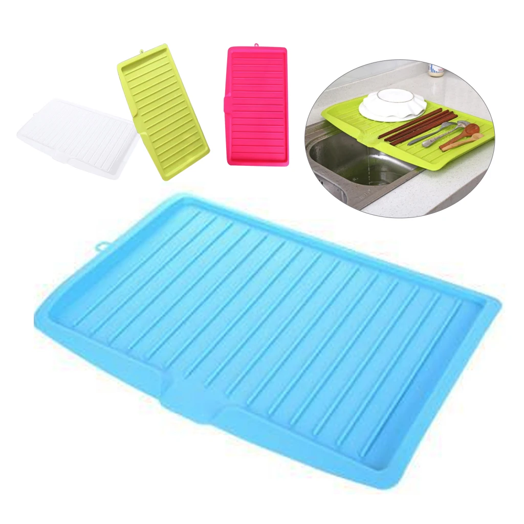 Worktop Storage Trays Draining Board Kitchen Plastic Dish Drainer Tray Drying Rack PP Storage Vegetable Tableware Drain Trays