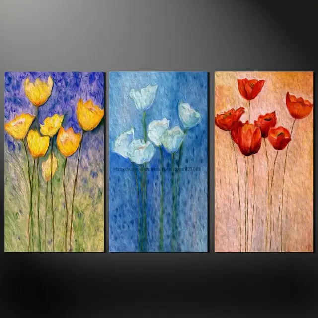 poppies set of three quality canvas s picture wall art oil paintings