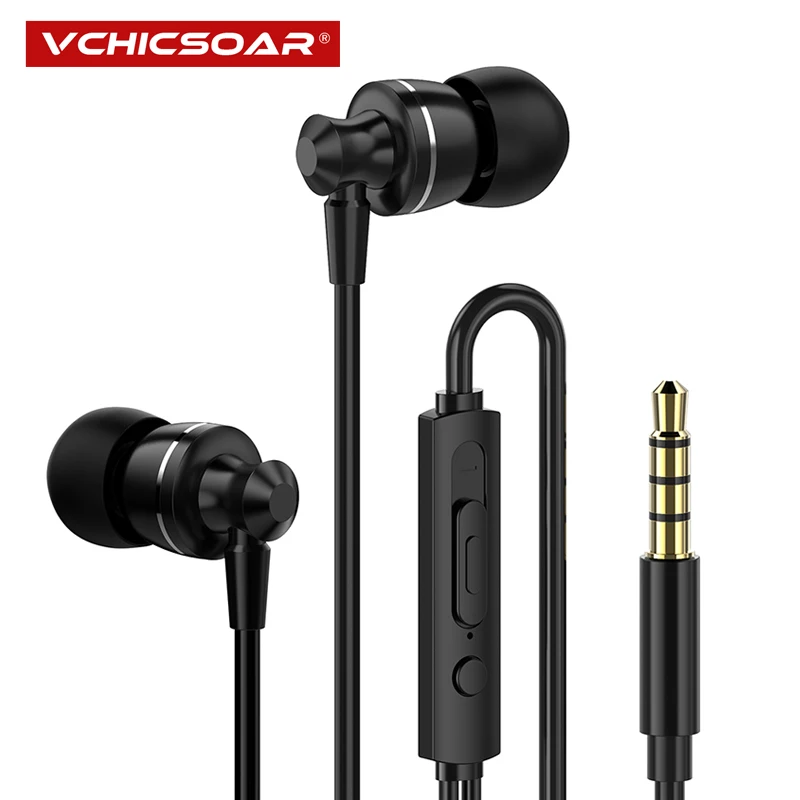 Vchicsoar D11 новые тяжелый бас Проводные вставные наушники с микрофоном удобные