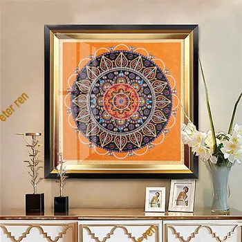 

Peter ren Decorative painting round national style flower shaped diamond painting point stickers diy crafts cross stitch Mandala