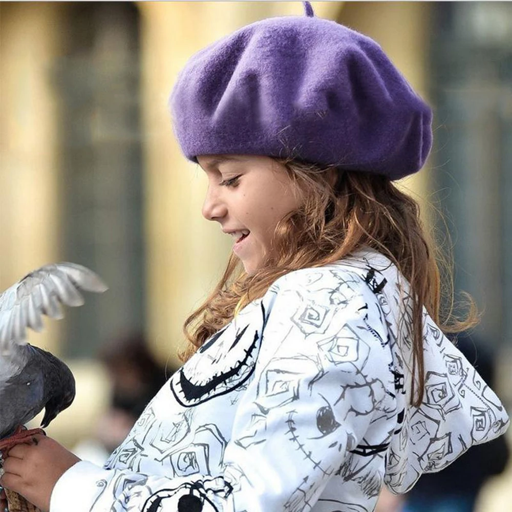 Детский однотонный берет на возраст 2 12 лет|kids fashion hat|kids hatfashion kids hats |