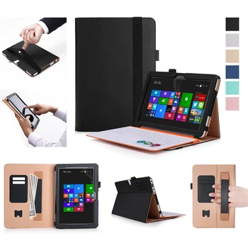 

Luxury Business Flip Book PU Cover Case with Stand for ASUS Transformer Mini T102HA Tablet Hand Strap w/ Card Slots