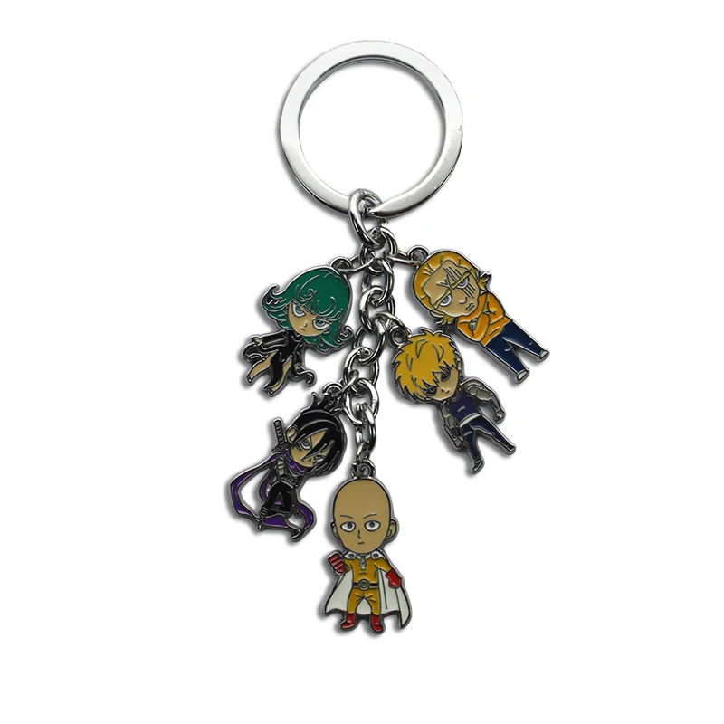 

Halder One Punch-Man Keychains Figure Anime One Punch Man Metal Keyrings For Bag Pendants Accessories