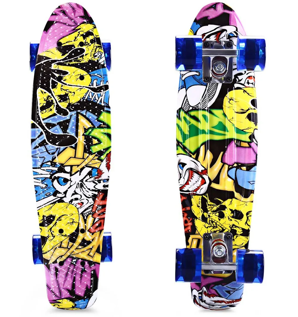 CL - 85 Printing Graffiti Style Skateboard Complete 22 inch Retro Cruiser Longboard
