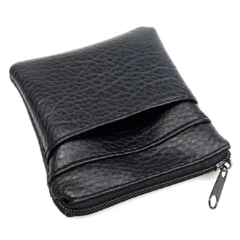 

Casual Men Wallet Holder Synthetic PU Storage Small Short Solid Large Capacity Key Soft Card Fashion Zipper Coin Purse