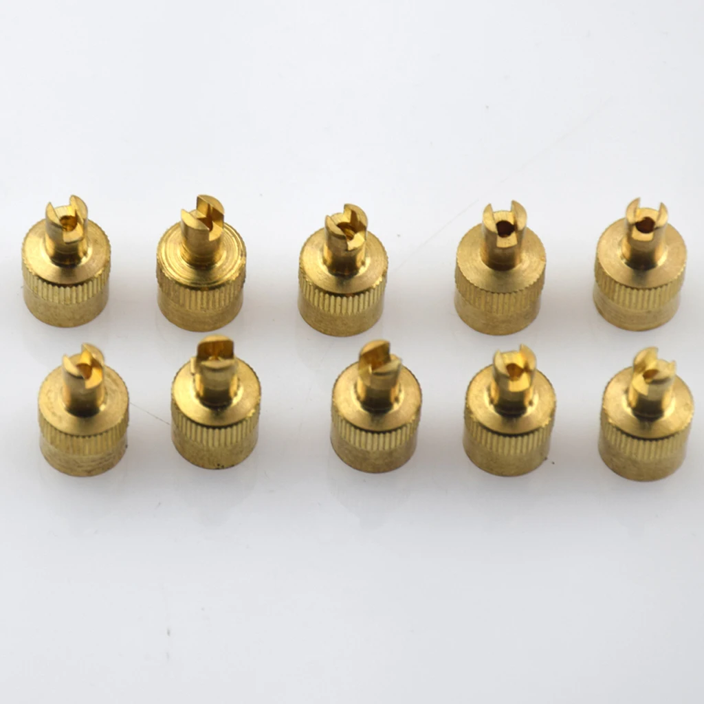 10 Pieces Motorcyle Car Slotted Head Valve Stem Caps with Core Remover Tools Valve Core Remover Wrench Wheels Tires Accessories