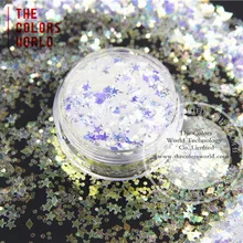 MR321-278 белый с синим светом красочные микс формованные Блестки для косметика для ногтей и DIY украшения