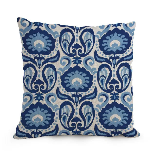 45cm*45cm Linen Cotton Blue Sofa Cushion Cover Universal Home