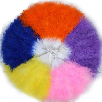 

50pcs Soft Thick Fluffy Lady Wedding Hand Fan Costume Ball Folding Feather Fan Performance Dance Props wen6185
