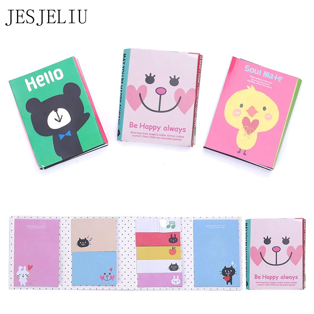 

1PC Creative 180 Pages Sticker Mini Animal Sticky Notes 4 Folding Memo Pad Gifts School Stationery Supplies Student Gifts Awards