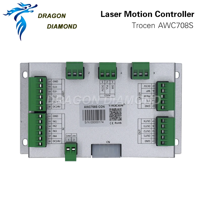Trocen AWC708S Co2 Laser Controller System for Laser Engraving and Cutting Machine Replace AWC708C Lite Ruida Leetro