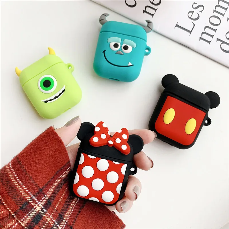 

Mickey Minnie Soft Bluetooth Wireless Earphone Case For AirPods Protective Cover Skin Accessories for Apple Airpods Charging Box