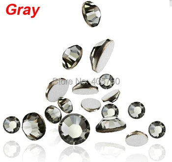 

Wholesale 1440PCS Gray Color 3D Crystal Diamond Facet Flat Back Rhinestones Acrylic Nail Art Gems Decorations Size 6SS-2.0MM