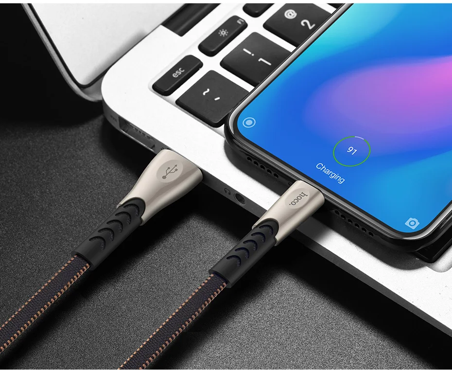 HOCO USB C кабель для Xiaomi Mi 8 A1 F1 huawei P20 прочный цинковый сплав usb type C кабель для быстрой зарядки для samsung S8 S9 Oneplus