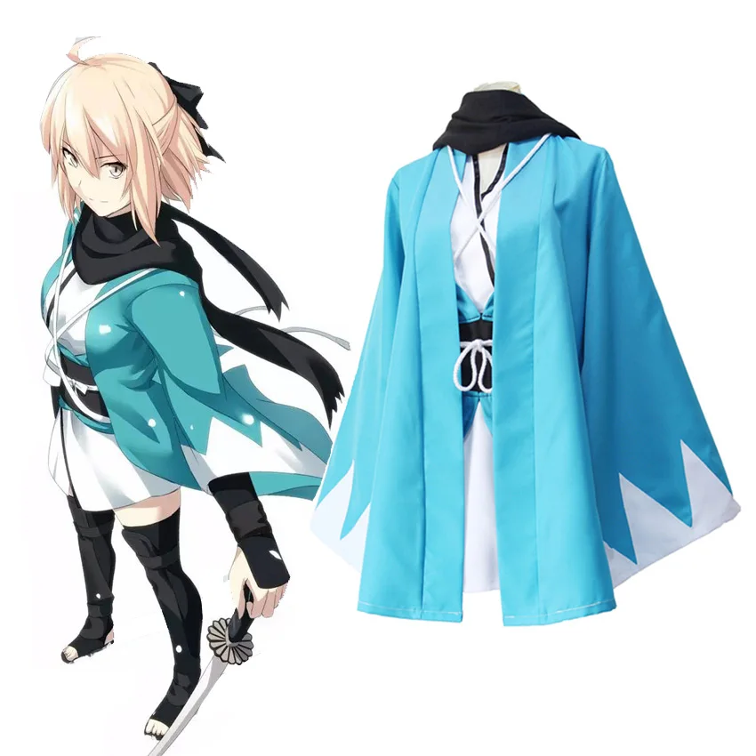 FGO Fate Stay Night Fate Grand Order Косплей Sakura Saber Okita Souji кимоно и внутренняя одежда униформа Одежда для вечеринки Хэллоуин