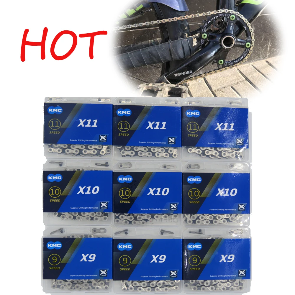 

KMC HOT Bicycle Chain 9/10/11 speed chain ultra light double X chain x9 x10 x11 x9.93 x10.93 x11.93 mtb road bike chain titanium