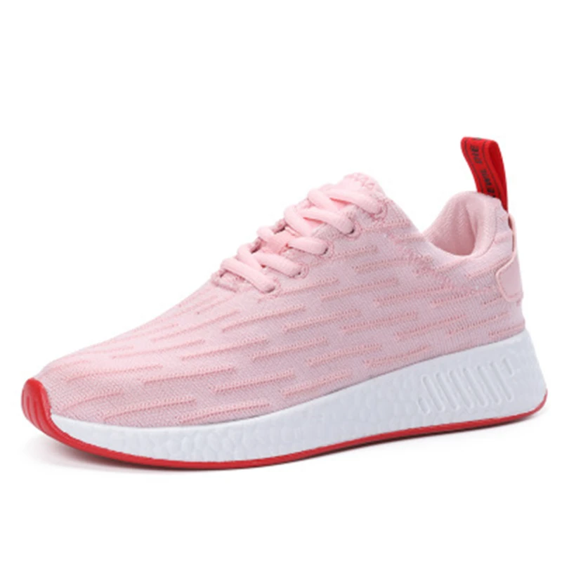 

New Fly Woven Sneakers Running Shoes female Pink Sport Shoes Ladies Lightweight Flying Line Mesh Breathable Casual Shoes Women