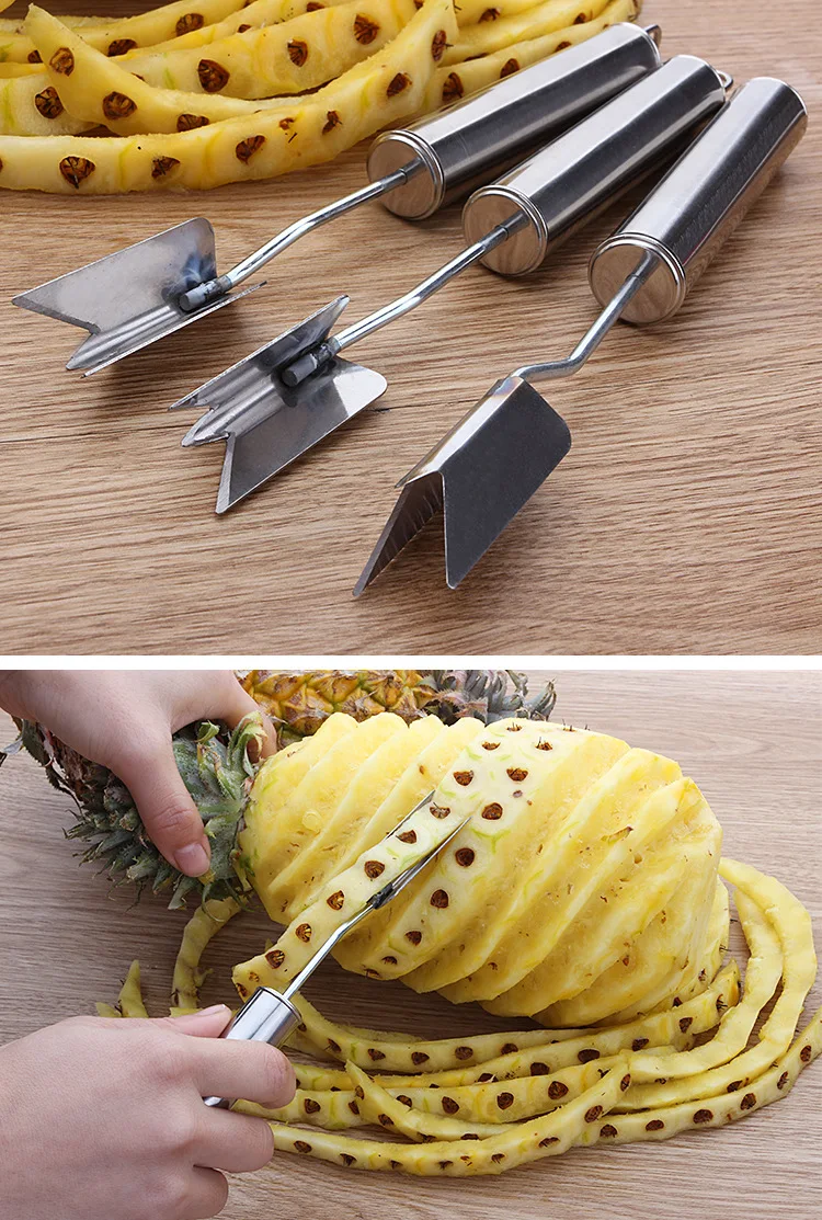 CTREE 1 шт. нож для нарезки ананаса из нержавеющей стали нож для чистки ананаса вилка нож и вилка фруктовый салат Кухонные гаджеты C276