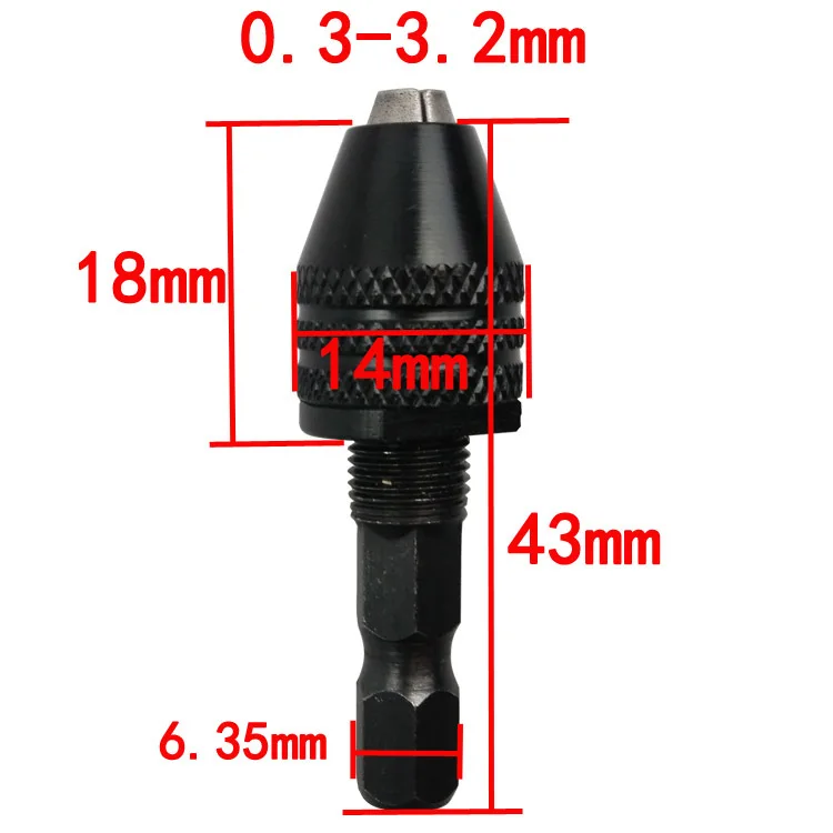 

0.3-3.2mm Keyless Chuck Universal Electric Grinding Chuck Drill M8 Mini Drill Driver Attachment For Power Tools-Glandulifera