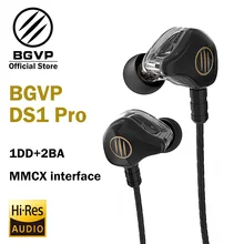 BGVP DS1 PRO HIFI Earphone 1DD+2BA Hybrid Technology in-ear IEM types OCC with Mic/ OCC plated with silver no Mic MMCX cable bgvp m1 apt x bluetooth v4 2 cable for mmcx earphones hifi 8 core occ silver plated cable with microphone for shure for ue