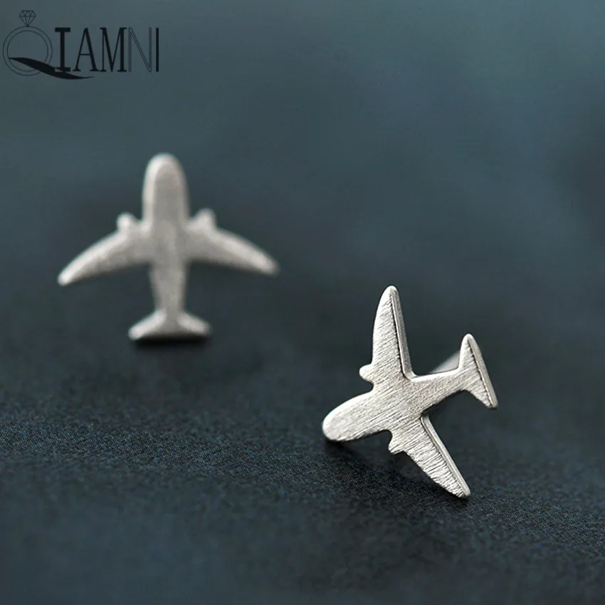 

QIAMNI 925 Sterling Silver Cute Flying Plane Stud Earring for Women Girls Statement Jewelry Accessories Birthday Christmas Gift