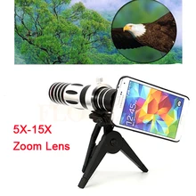 Телефон линзы камеры комплект 5X-15X телефото зум-объектив телескоп с треногой для iPhone 6 6s 7 samsung S3 S4 S5 S6 S7 edge чехол