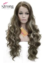Lace Front Wavy Brown Highlighted Full Synthetic Wig Women’s Lace Wigs
