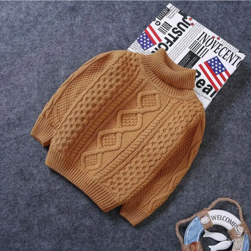 Cena Ubrania dla dzieci boys baby bawełniane ciepłe pulowery pluszowe wewnątrz swetry dziewczyny zimowe golfem dzianiny kurtka luźna 1 12T płaszcz