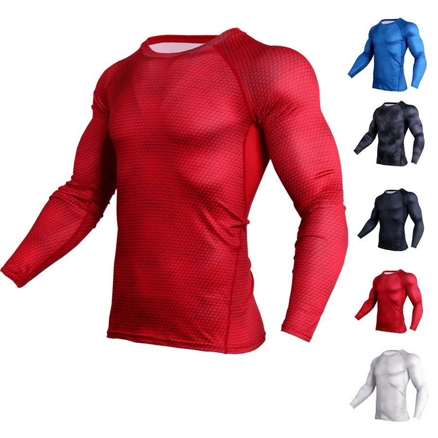 

Men 3D Print Long Sleeve Compression Running Shirts Men Gym Fitness Jerseys T Shirt Men Outdoor Sports Tights T Shirts Clothing