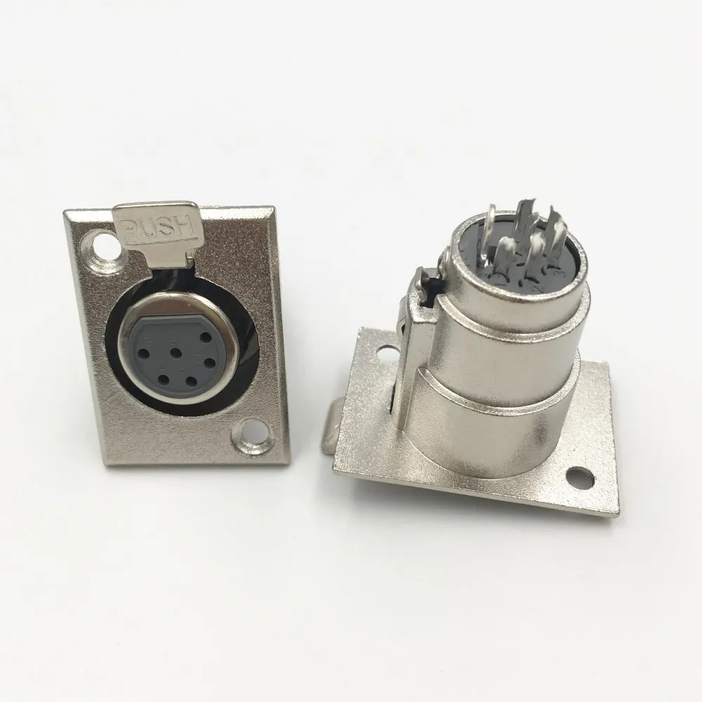 8 шт. 6 PIN XLR штекер или гнездо шасси панель крепление провода Jack Блокировка Разъем