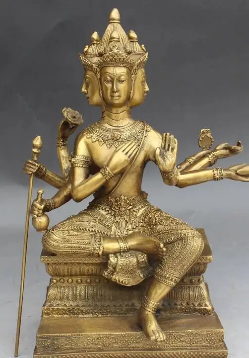 

Details about 11" Tibet Buddhism Bronze 4 Head 8 Arms Kwan-Yin Guan Yin Goddess Buddha Statue