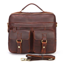 Мужской портфель Crazy horse мужская кожаная сумка европейский и американский Известный Дизайн Ретро Сумочка Повседневная сумка