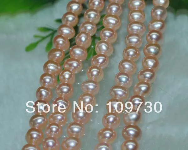 

Jewelry 00126 Natural Rare pink 5strs AA+ 6-7mm luster near round freshwater pearl