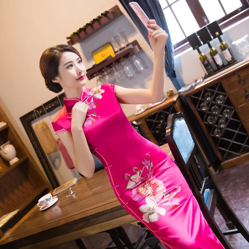 Красное черное синее желтое зеленое чонсам китайский для свадьбы Qipao