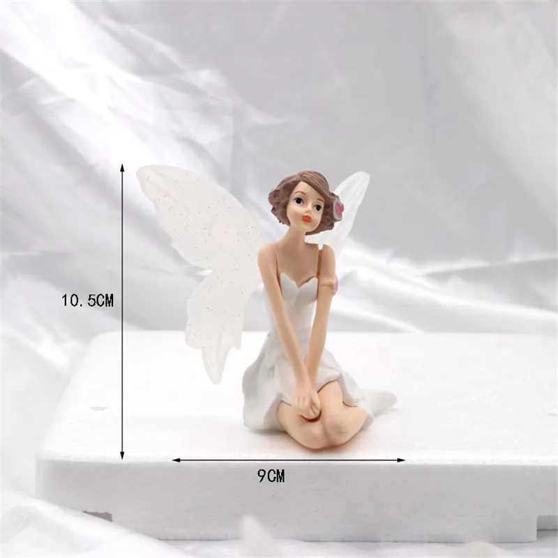 

3PC Flying Flower Fairy Garden DIY Miniature White Angel Flower Ornaments Home Decoration Cartoon Gifts Toys For Children